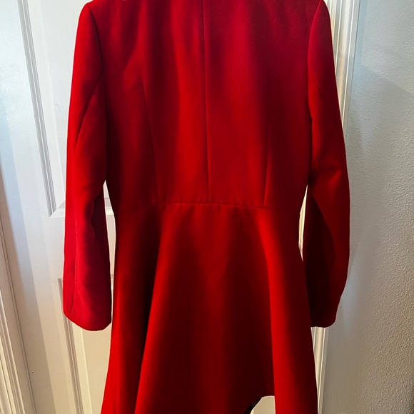 Kling Red Statement Flare Coat with Hot Air Balloon Lining Size Medium - Picture 7 of 8